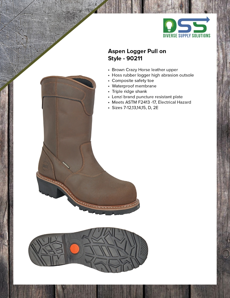 HOSS Boots - Aspen Logger Pull-On Style